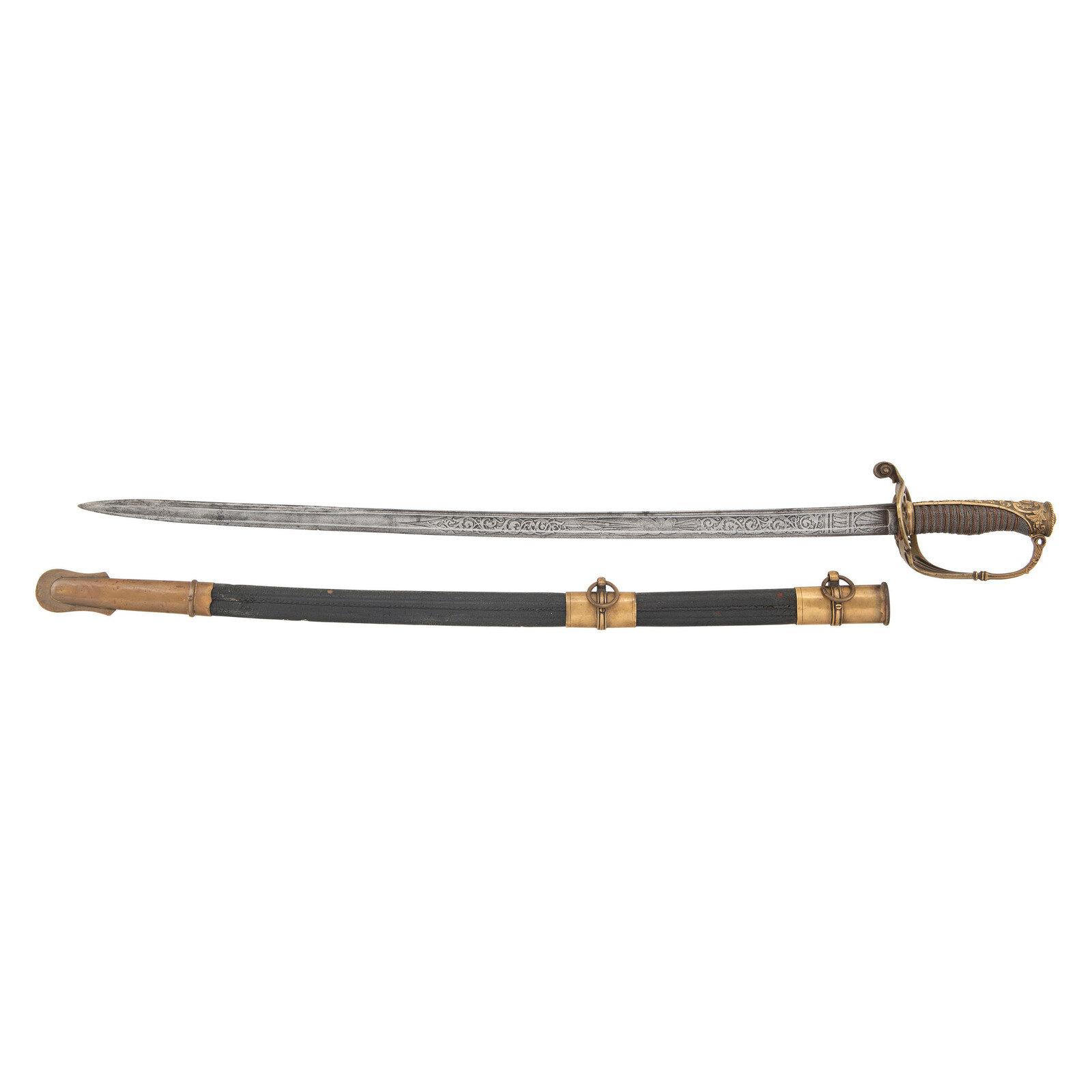 Non-Regulation Import Staff & Field Officers Sword of Capt. Albert Foster - 25th Mass Infantry