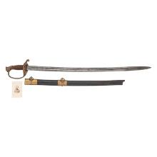 Saurbier Model 1850 Foot Officer's Sword Presented to Lt. J.C. Schoen - KIA at Cold Harbor