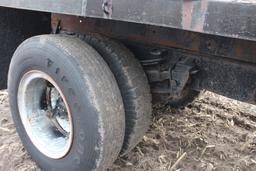 Black flatbed single axle gooseneck trailer