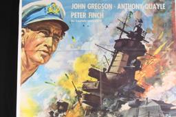 1957 war movie one sheet poster for “Pursuit of the Graf Spee”