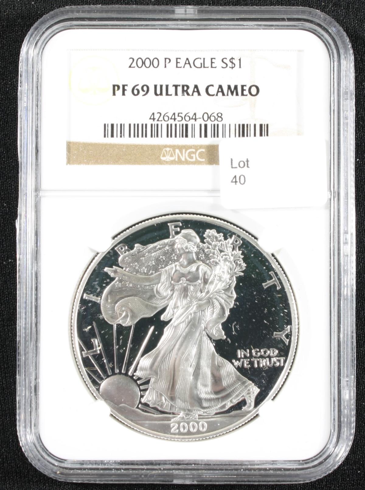 2000-P S Silver Eagle NGC PF69 Ultra Cameo