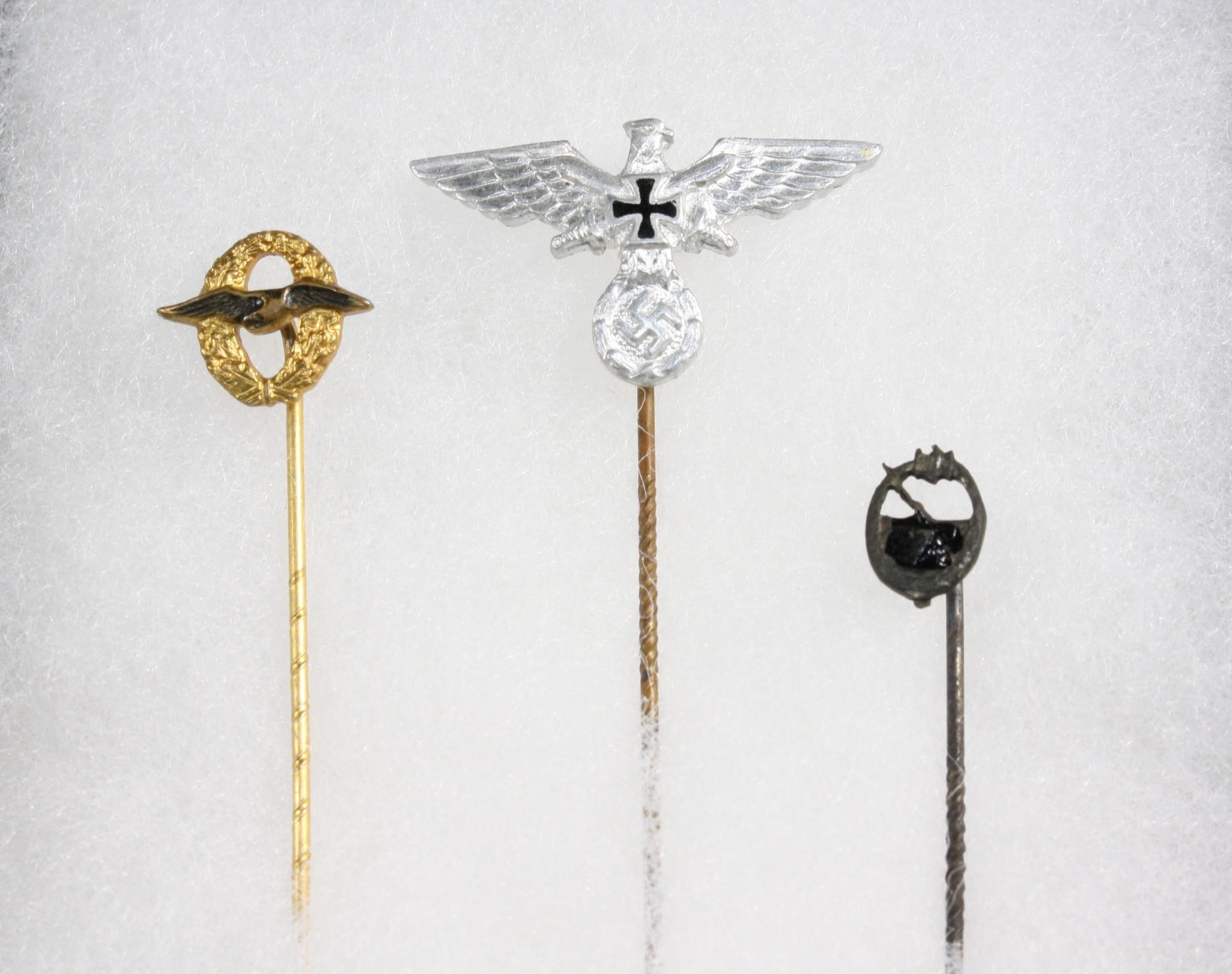 (3) Nazi stick pins – all different