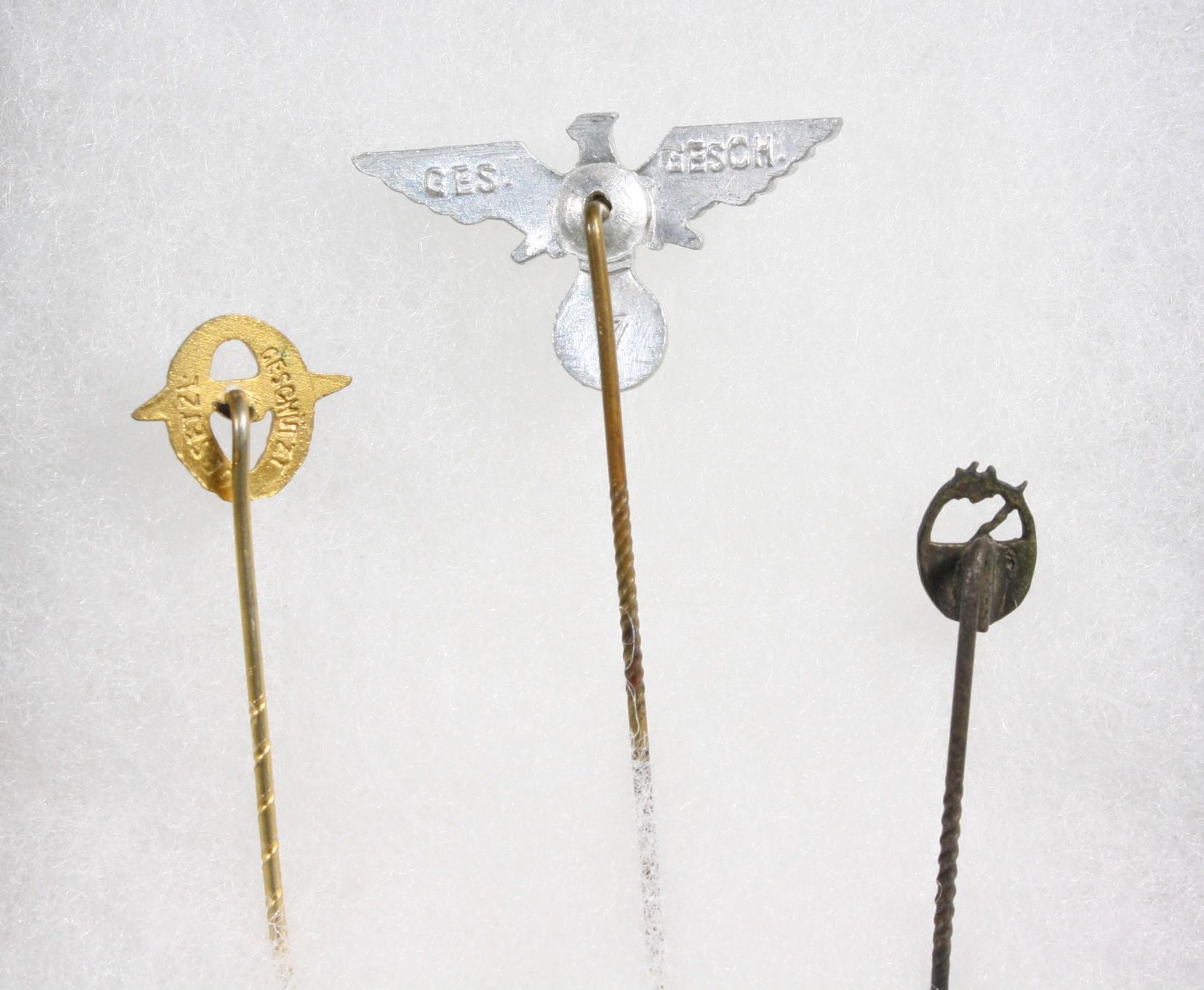 (3) Nazi stick pins – all different