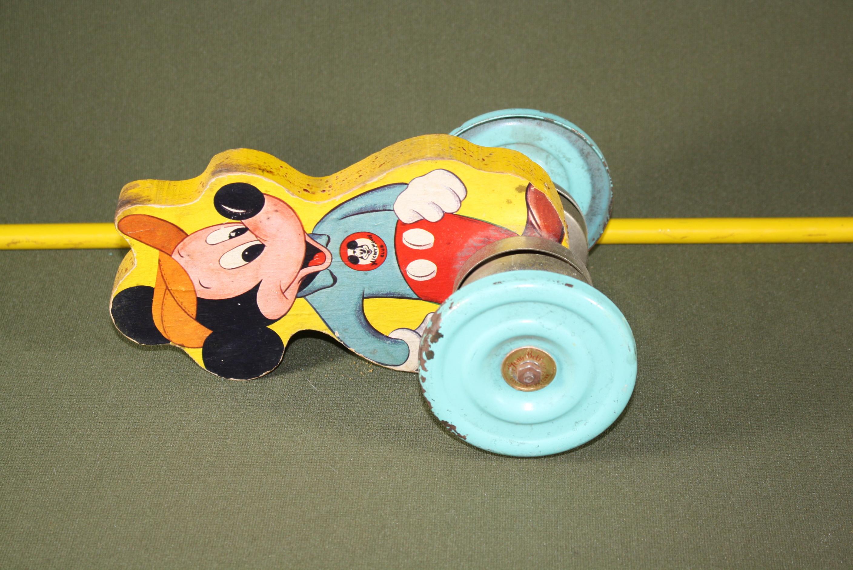1950’s Gong Bell “Mickey Mouse” pull toy