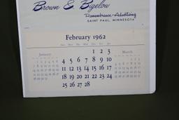 1962 Brown & Bigelow pin-up calendar page