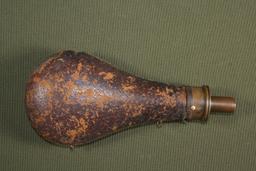 Antique leather powder flask