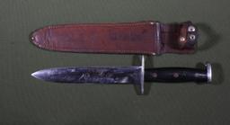 WWII custom made fighting knife with scabbard