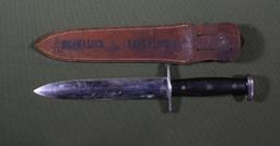 WWII custom made fighting knife with scabbard