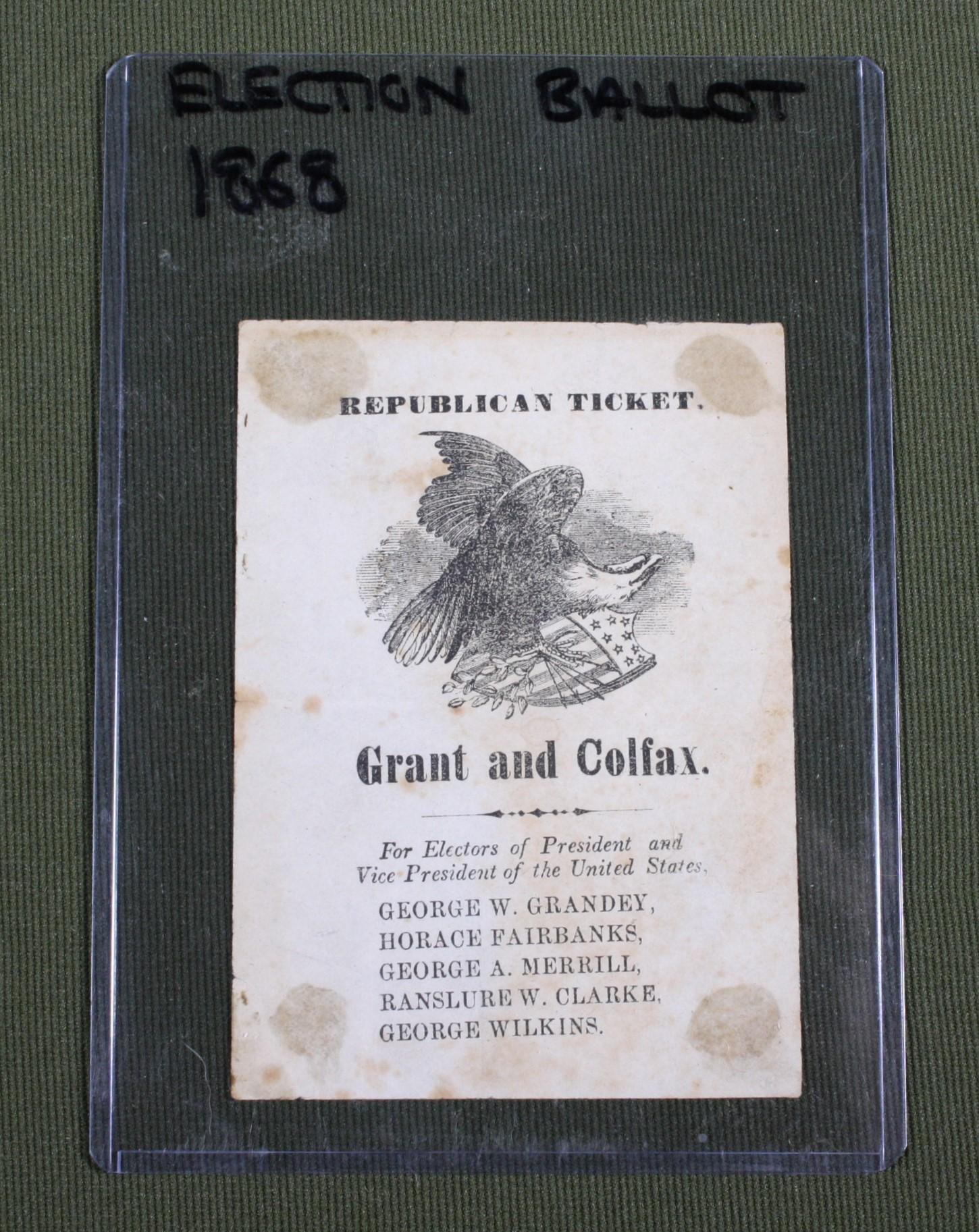 1868 U.S. voting ballot.