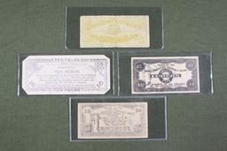 (5) WWII Philippine guerrilla currency notes.