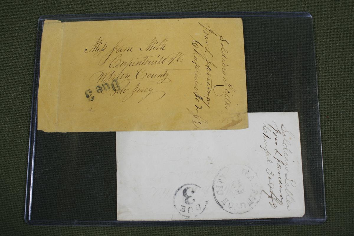 (2) Civil war Union soldier’s mailed envelopes