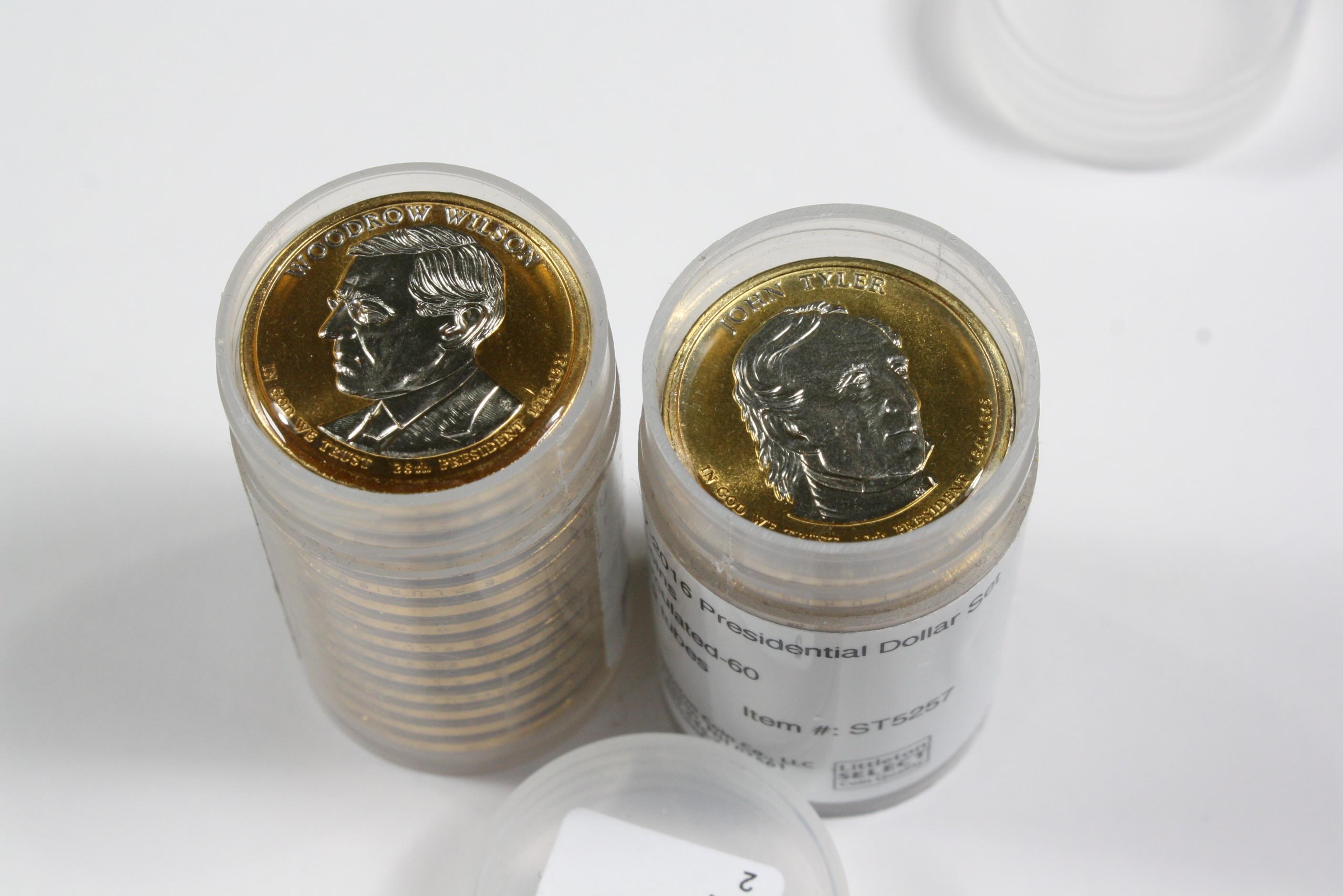 Two Tubes Presidential Dollar Set
