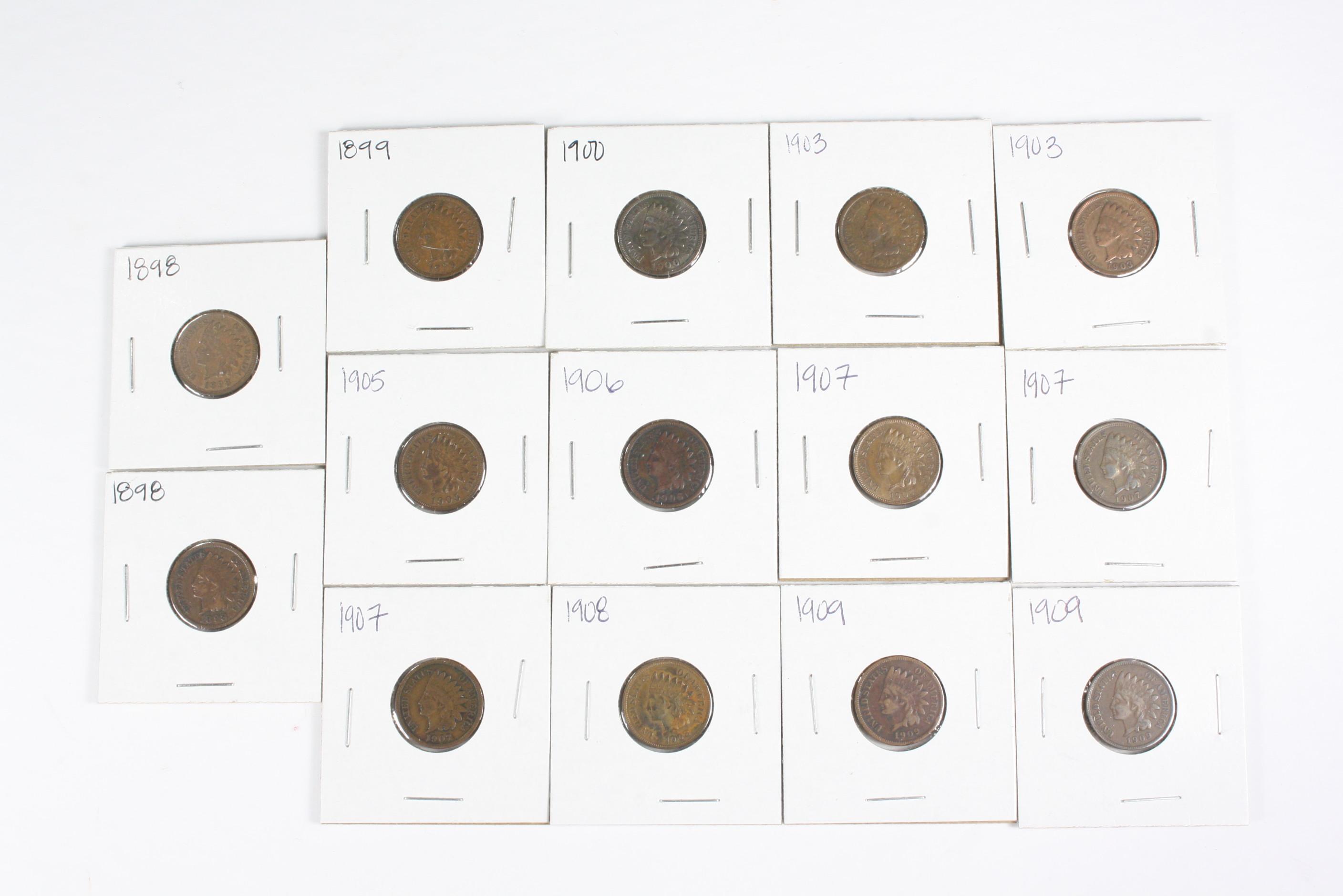 (14) Indian Head Cents