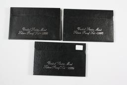 (3) US Mint Silver Proof Sets - 1995, 1996, 1997