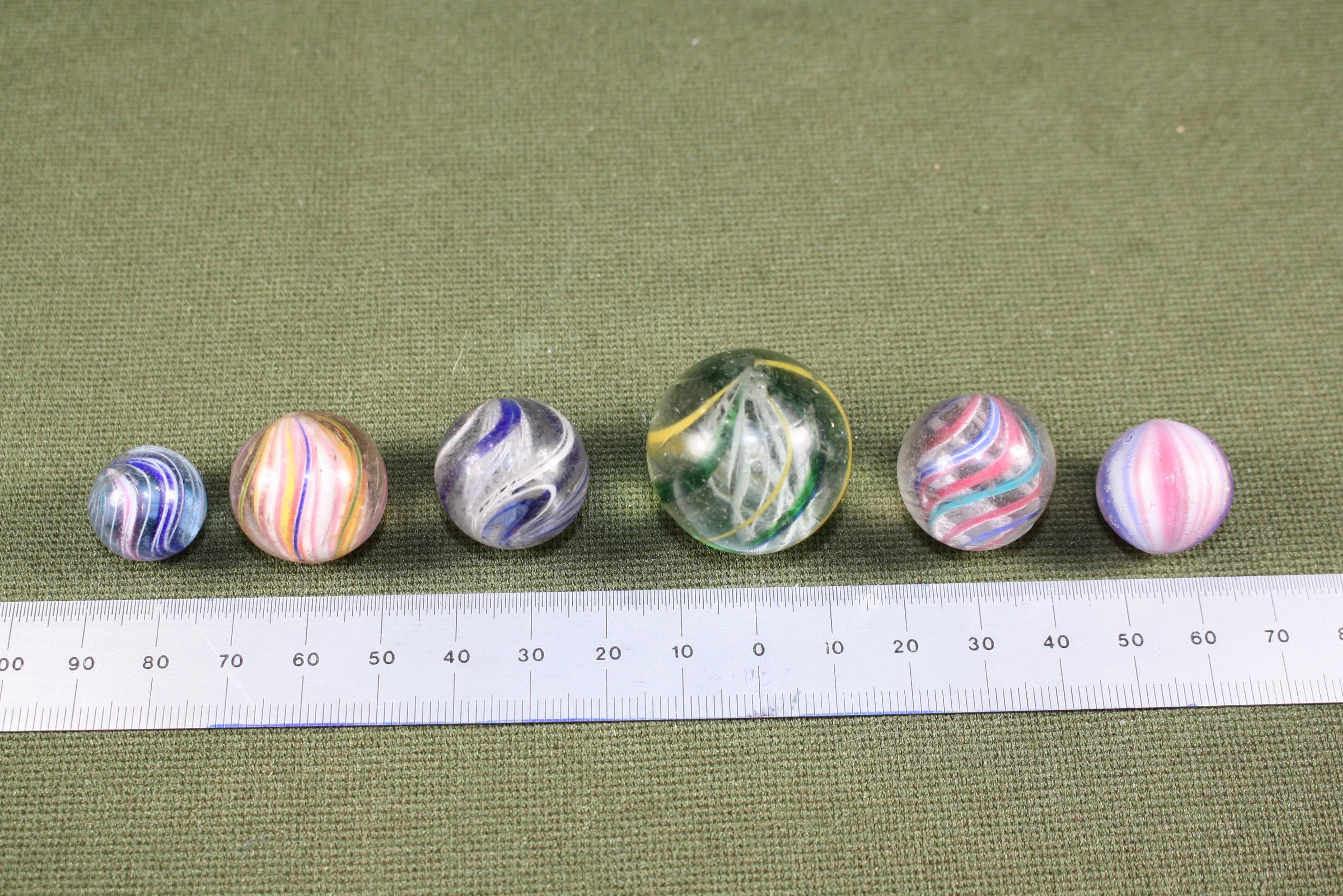 Lot of antique glass marbles.