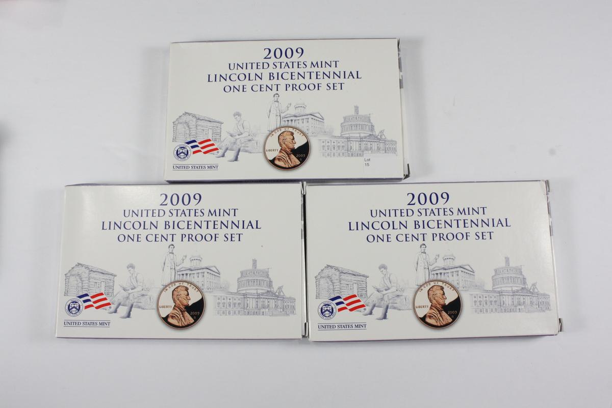 (3) 2009 Lincoln BiCentennial Cent Proof Sets