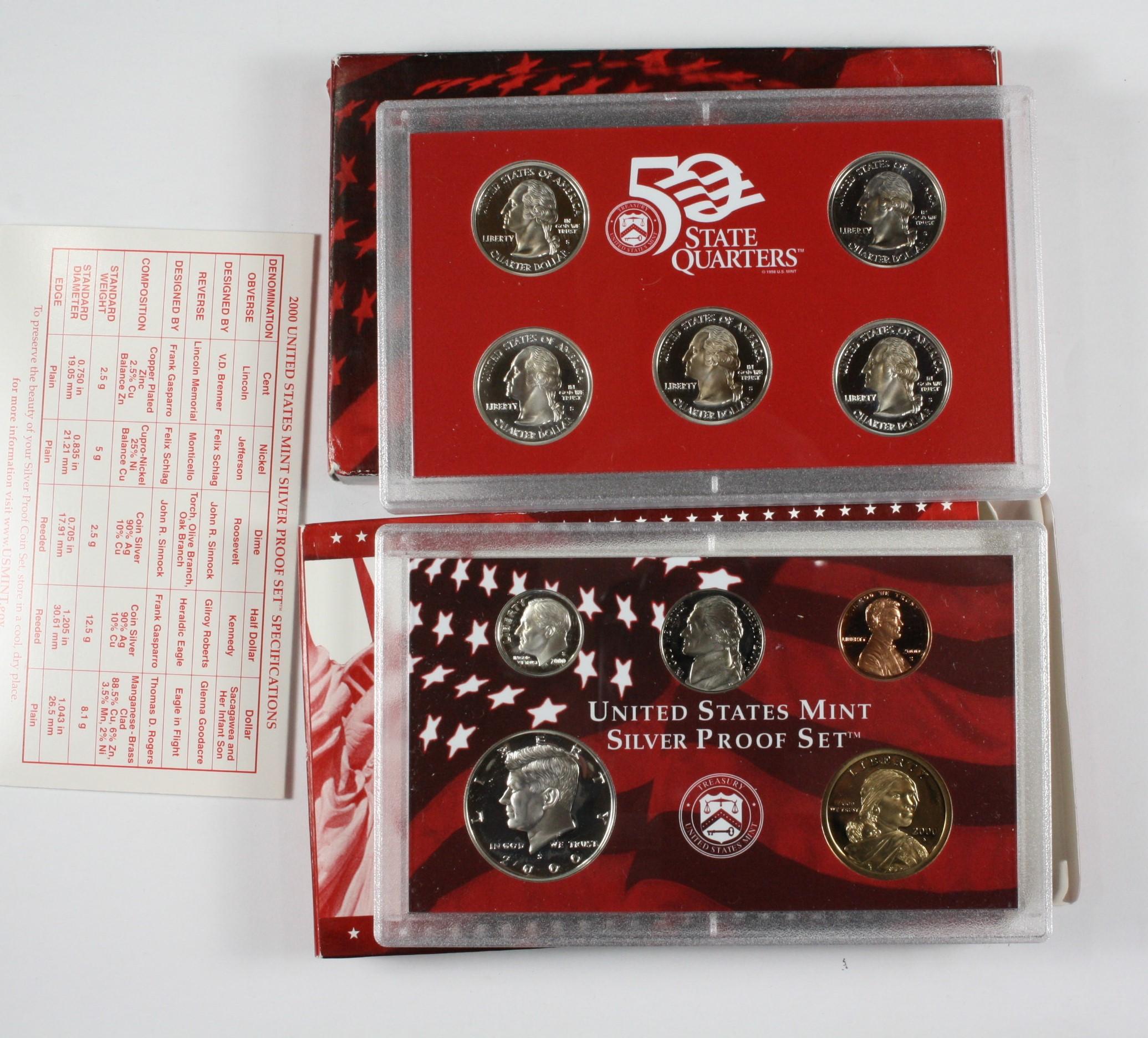(2) US Mint Silver Proof Sets: 1999/2000