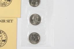 (2) 1979 SBA Dollar Souvenir Sets - WIDE RIM