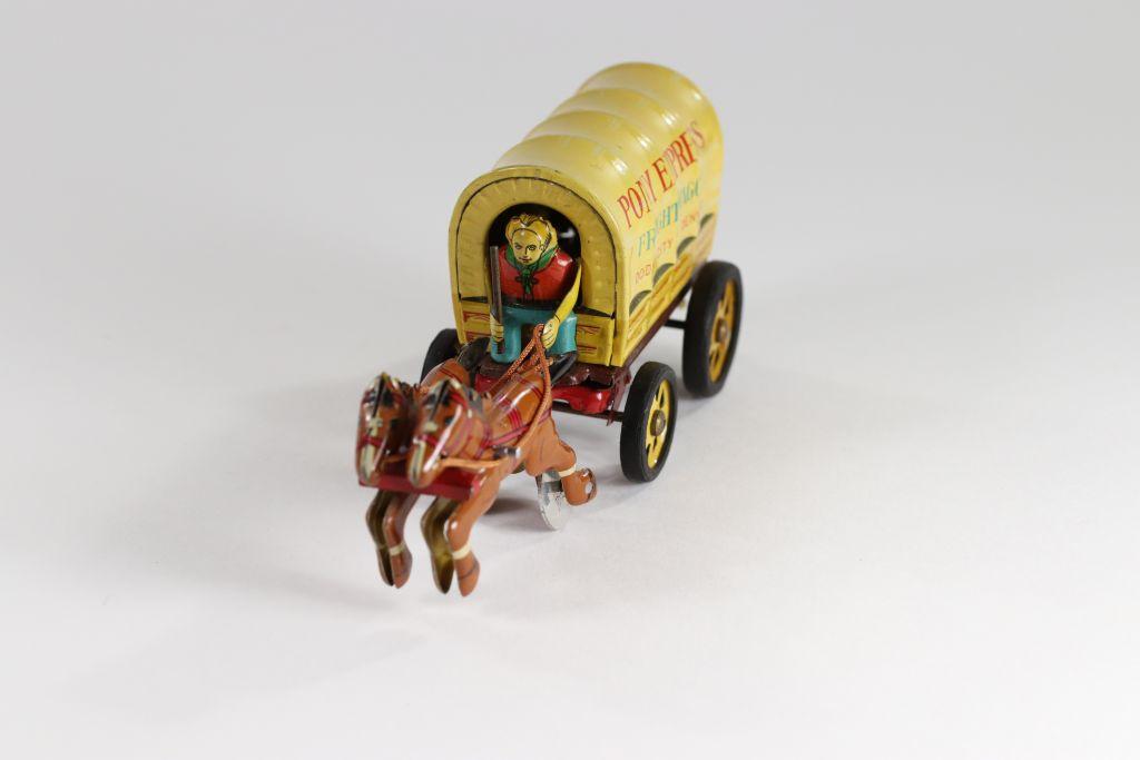 Antique “Pony Express Freight Wagon” tin friction