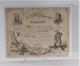 1862 “Ohio Squirrel Hunters Discharge” certificate