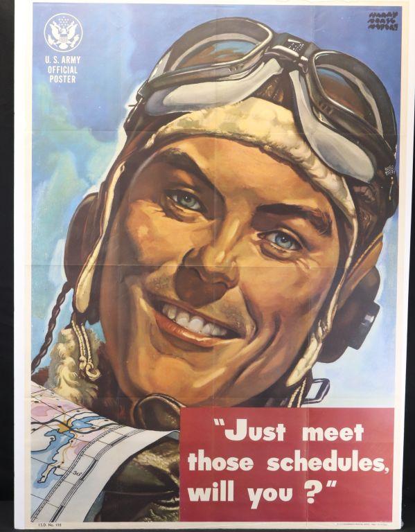 WWII U.S. Army poster “Just meet those schedules will you?”
