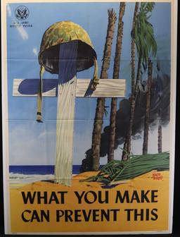 WWII U.S. Army poster “What You Make Can Prevent This”.
