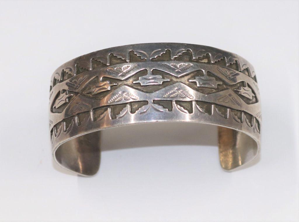 Sterling Silver Navajo Cuff Bracelet MM
