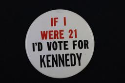 Rare 1960 Kennedy Large Presidential Pin