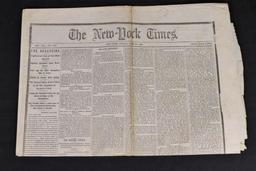Lincoln Assassination Newspaper 4/21/1865