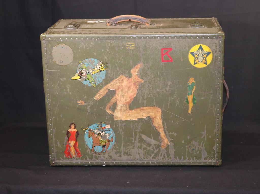 WWII Naval Aviators Trunk w/Contents