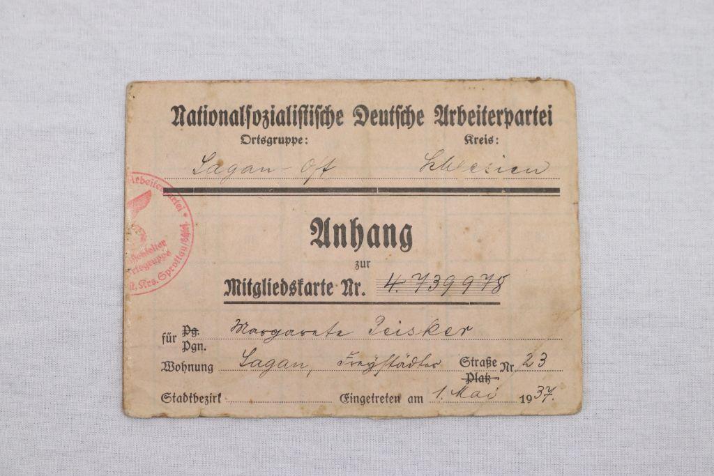 Nazi NSDAP Membership Card