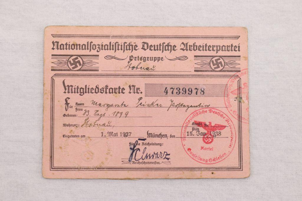 Nazi NSDAP Membership Card