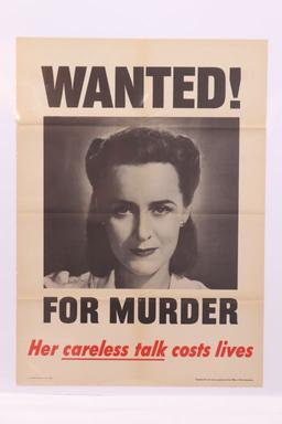 WWII War Bonds Poster/Wanted for Murder!