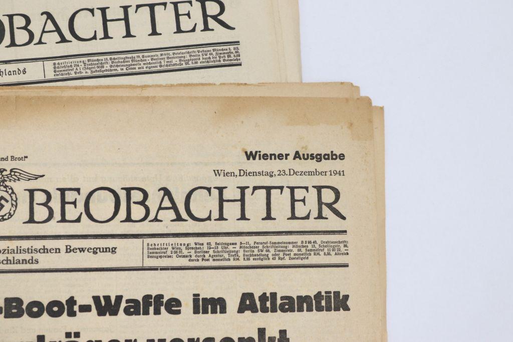 9 Nazi Volkischer Beobachter Newspapers