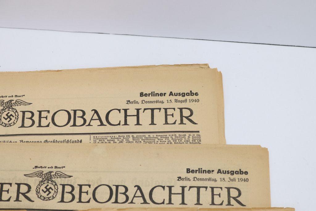 9 Nazi Volkischer Beobachter Newspapers