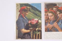 (2) Nazi Color RAD Girl Postcards