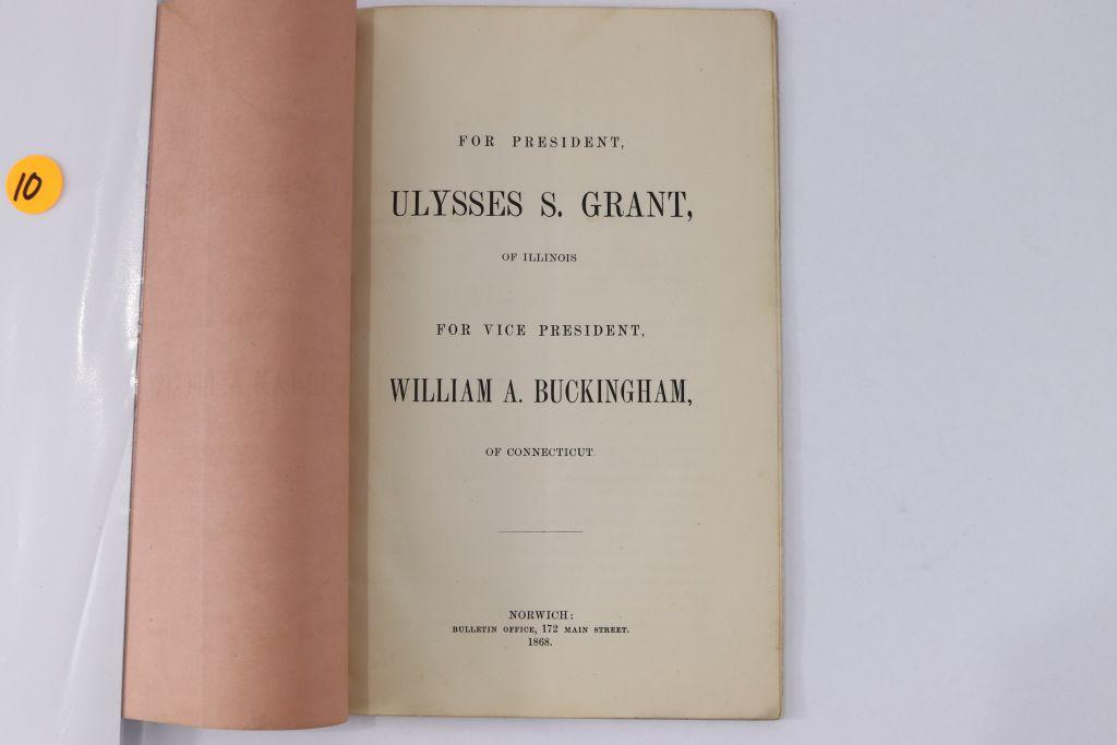 1868 U.S. Grant Campaign Booklet