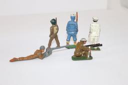 5 Antique Metal Toy Soldier/Sailor Figures