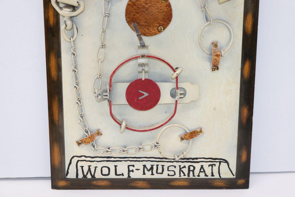 Wolf-Muskrat Trap Mounted Wall Display