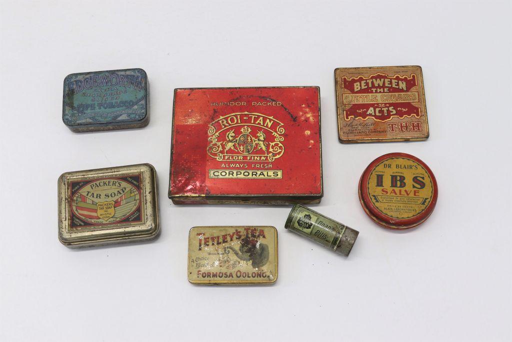 Lot (7) Assorted Antique Tins