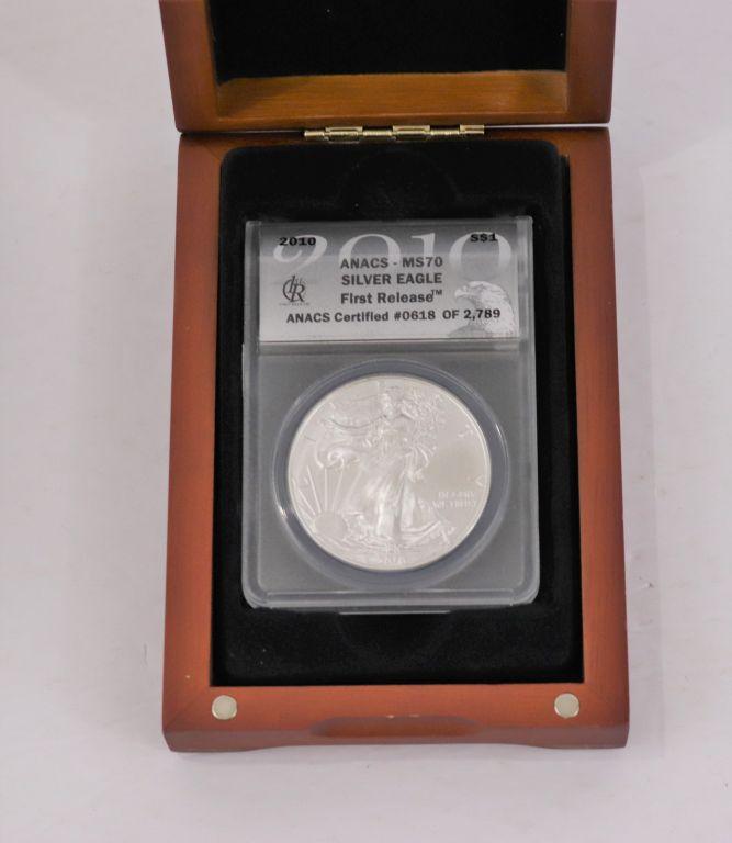 2010 Silver Eagle First Release ANACS - MS70