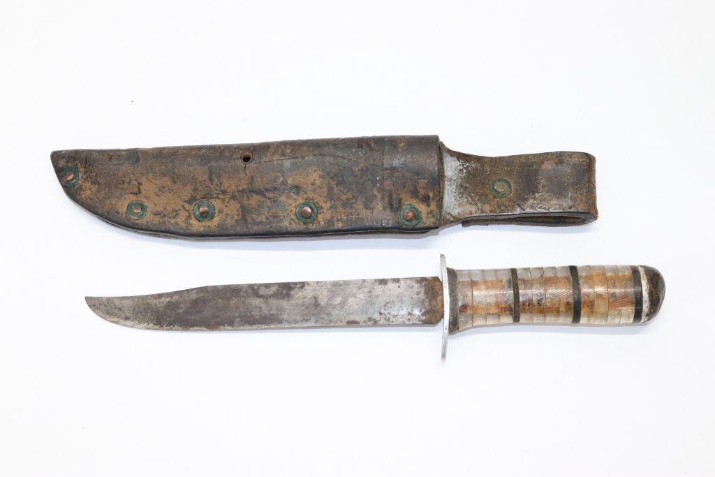 WWII Trench Art Knife & Sheath