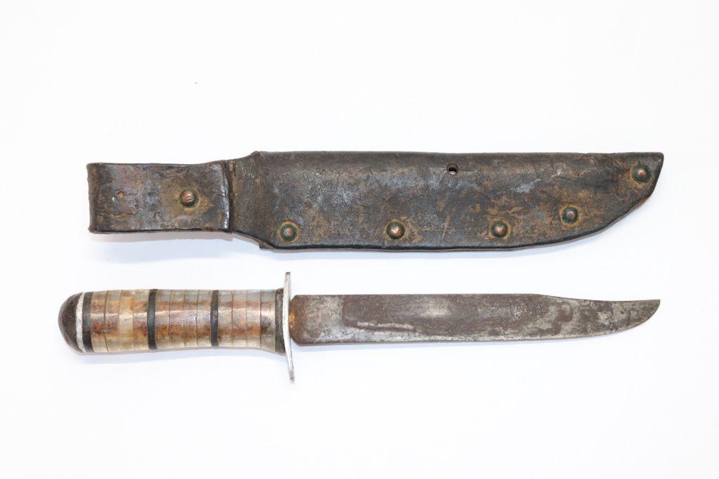 WWII Trench Art Knife & Sheath