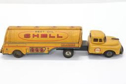 Rare! Shell Oil Tin Friction Tanker Truck