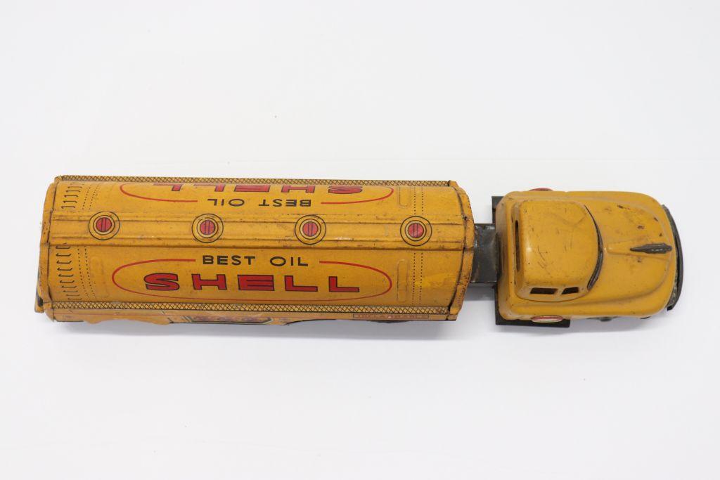 Rare! Shell Oil Tin Friction Tanker Truck