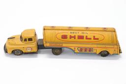 Rare! Shell Oil Tin Friction Tanker Truck