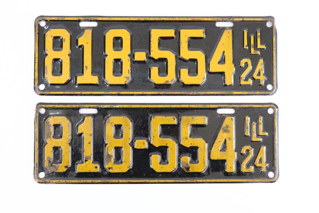 1924 Illinois License Plate Set