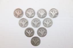 Barber Silver Half Dollars/$5.00 Face