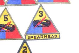 (9) U.S. Army Armored Triangle Patches