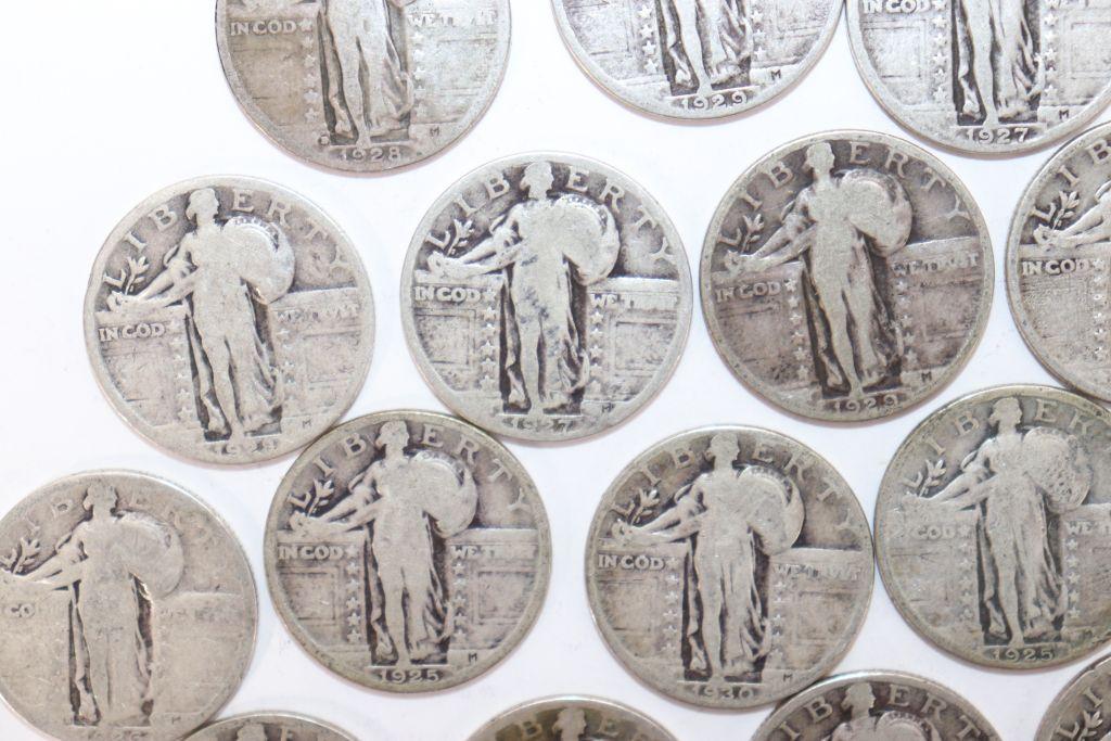 $5.00 Face Silver Standing Liberty Quarters